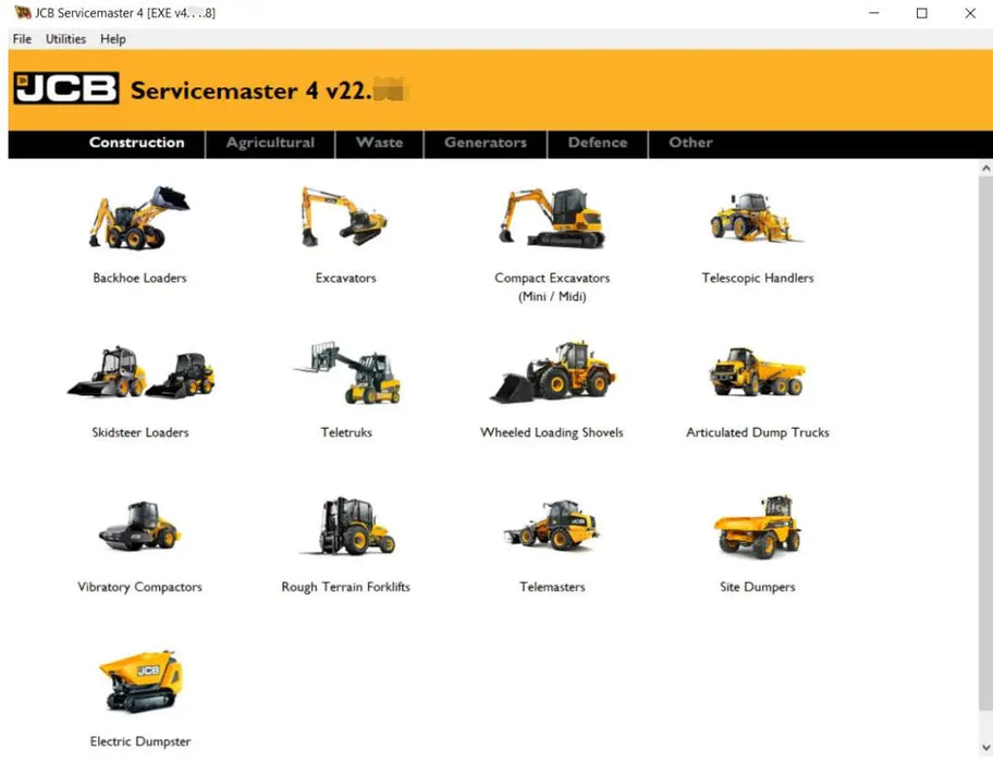 JCB ServiceMaster 4 V22.11 Diagnostic Software 2022.08  with multiple language service online shipping by download  link - TruckdiagMall