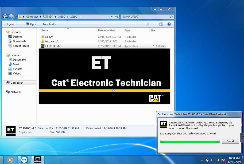 2019C Cat Caterpillar ET Cat ET 3 Software Caterpillar Electronic Technician With KeyGen Activation and Installation VD - TruckdiagMall