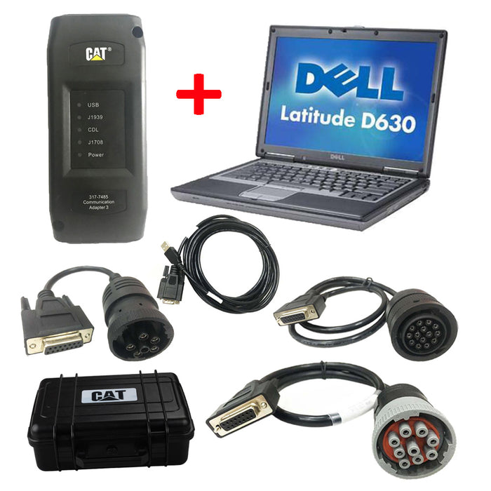 2023A/2019C CAT Caterpillar ET Diagnostic Adapter 3 (Real Caterpillar ET3 Adapter III) PLUS DELL D630 Laptop - TruckdiagMall