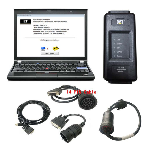 Best Quality 2023A 2019C CAT Caterpillar ET 4 Diagnostic Adapter IV CAT Diagnostic Tool Plus Lenovo X220 Laptop - TruckdiagMall